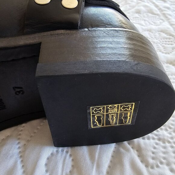 ONE BOOT, RIGHT FOOT, Re/Done Short Cavalry Boot Black Leather, Italy, Size 37 - Picture 10 of 11